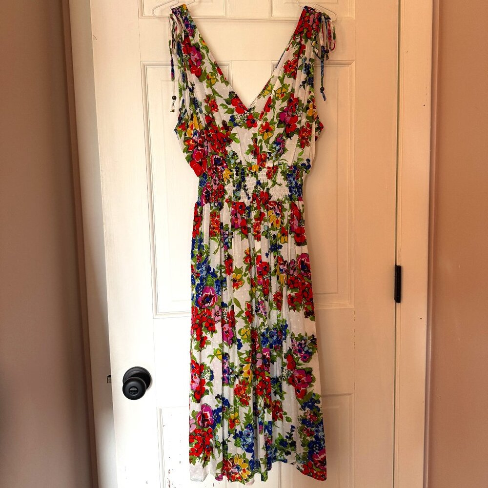 DEAR JOHN DENIM WESLIE CINCHED TIE DRESS ROSEY POSEY SIZE M - Picture 3 of 3